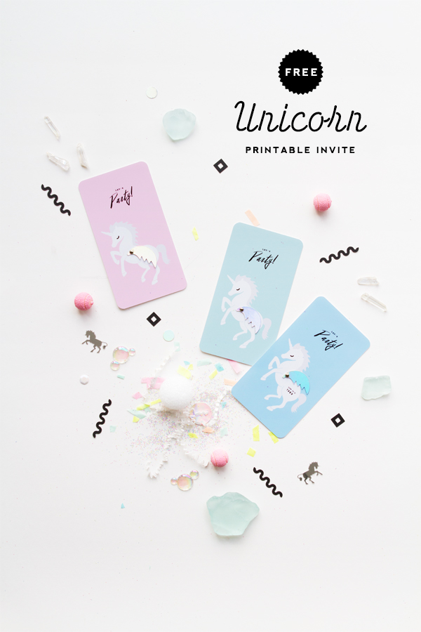 Unicorn Invitation Printable | Oh Happy Day! from Free Unicorn Printables via Mandy's Party Printables