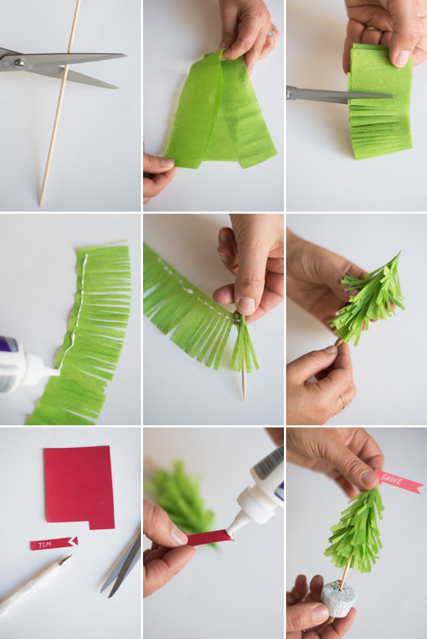 Christmas Tree Name Cards DIY