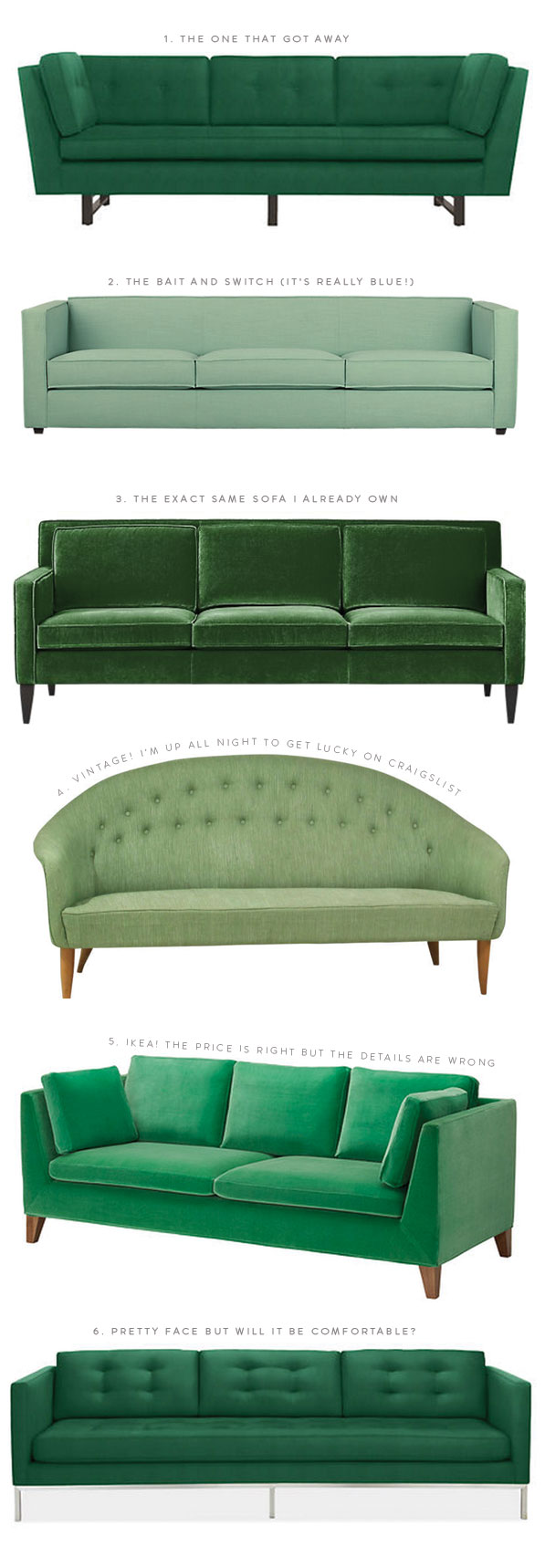 Vintage green deals couch for sale