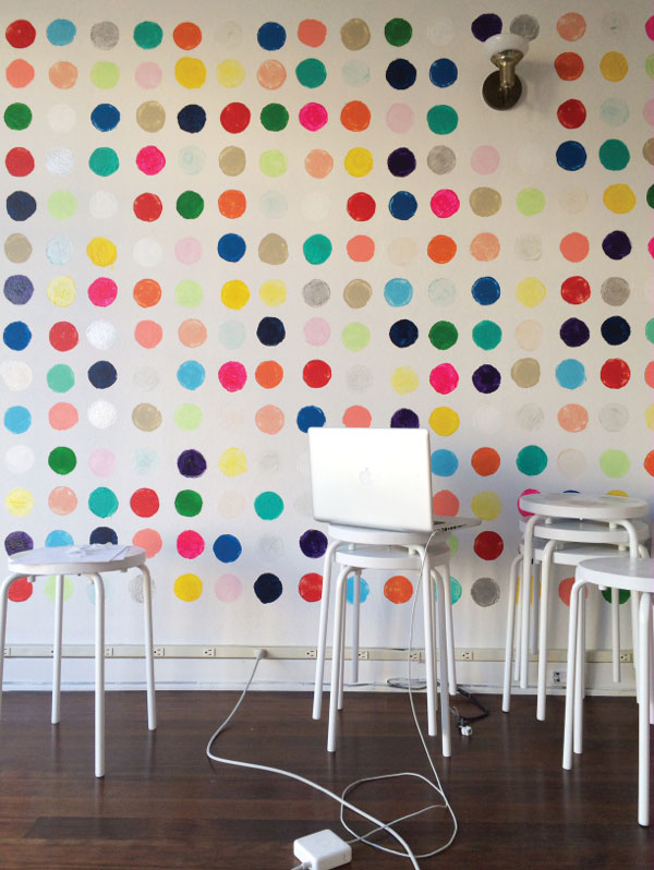 Polka Dot handmade easy wall painting idea