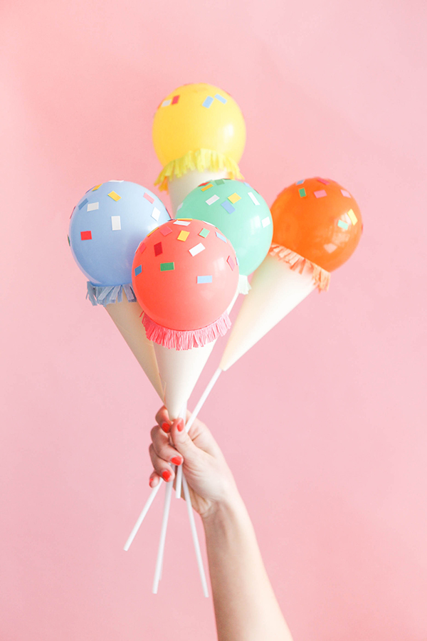 Mini Ice Cream Cone Balloon Sticks DIY