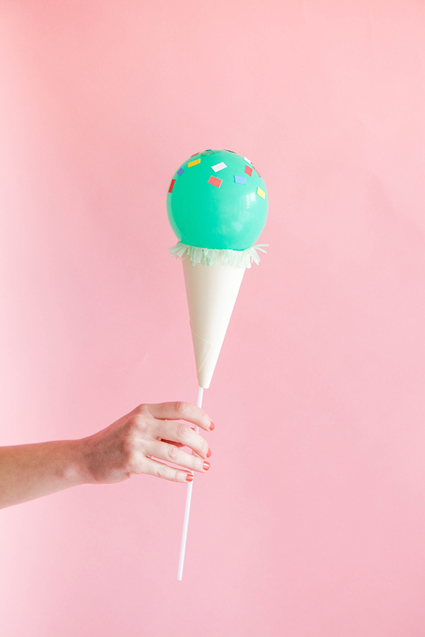 Mini Ice Cream Cone Balloon Sticks DIY