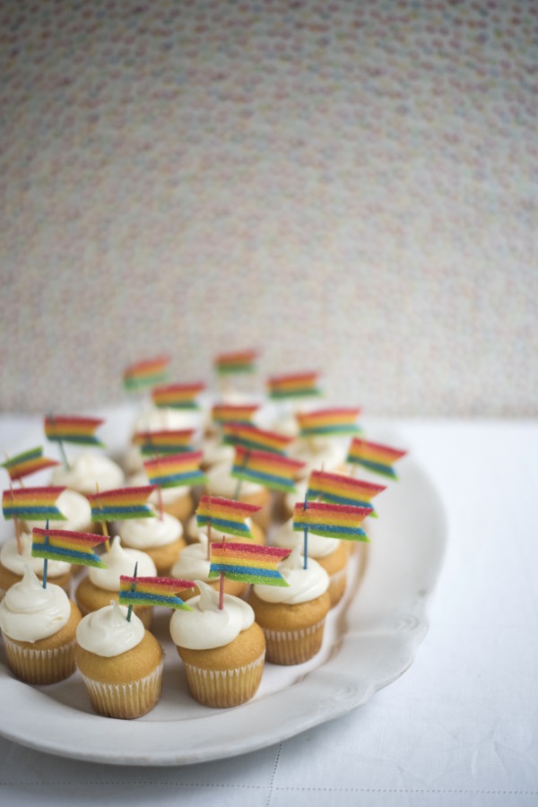 Edible Rainbow Flag Cupcake Toppers DIY | Oh Happy Day!