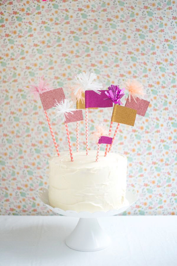 Sparkly Flags Cake Topper DIY | Oh Happy Day!