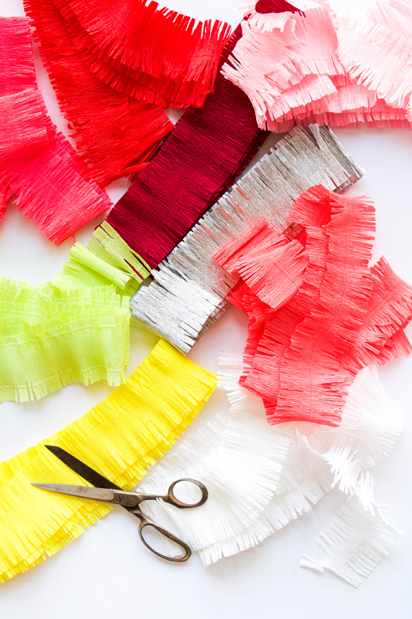 Red Fringe Tissue Garland