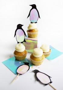Printable Penguin Cupcake Toppers