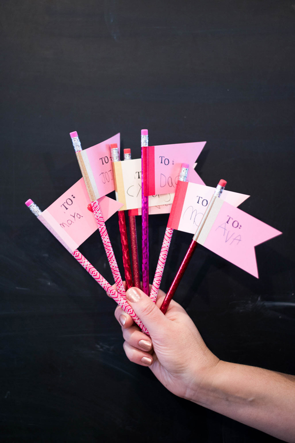 Valentine's Pencil Flags DIY