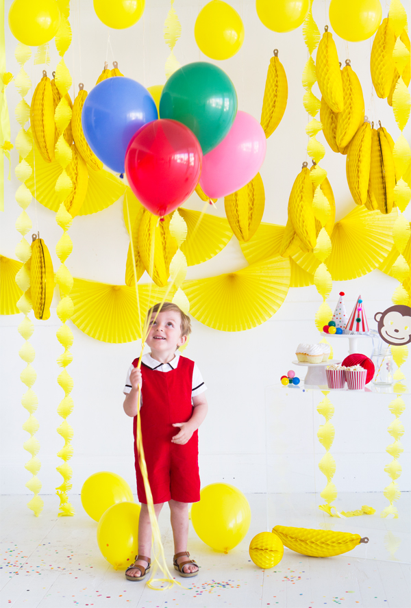 classic curious george with balloons