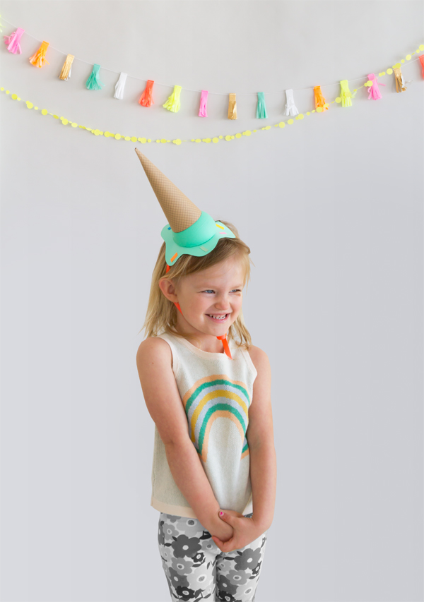 Diy Melting Ice Cream Party Hats