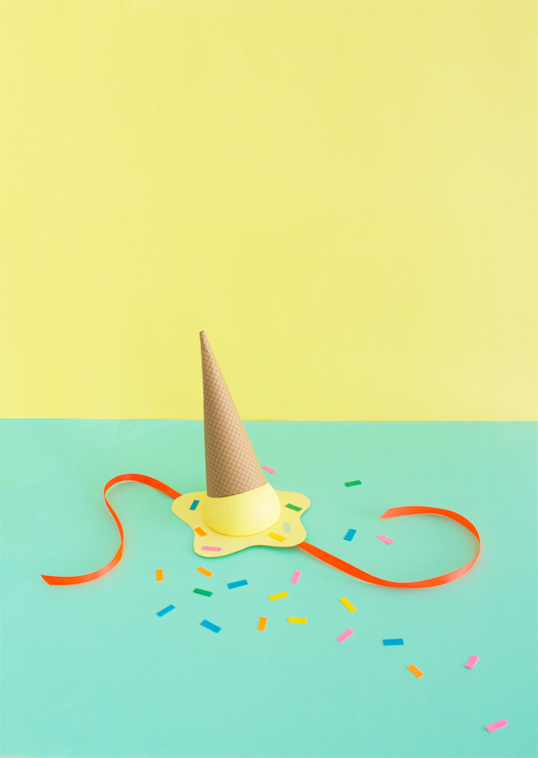 Diy Melting Ice Cream Party Hats