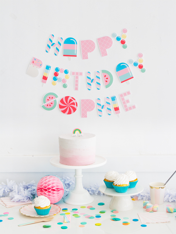 free printable candy letter garland