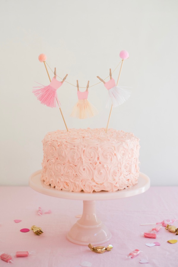 Ballerina Birthday Ombre Cake with Macarons – BakeAvenue