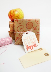 Printable Apple Gift Wrap &amp; Tags