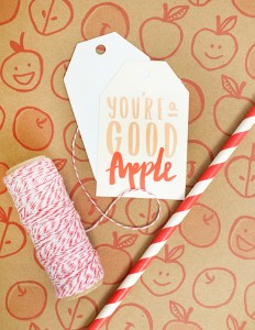 Printable Apple Gift Wrap &amp; Tags