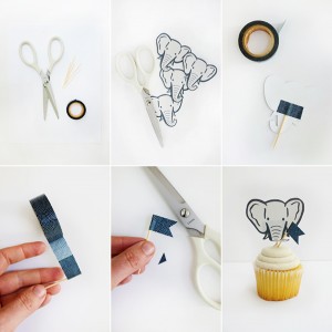 Printable Elephant Cupcake Toppers