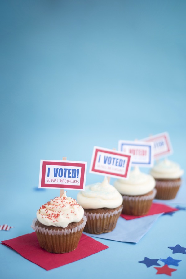 Printable Election Day Cupcake Toppers for a Bake Sale - Teacher Baker Maker