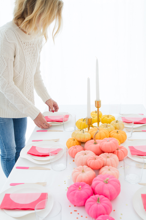 DIY Ombre Mini Pumpkin Centerpiece 