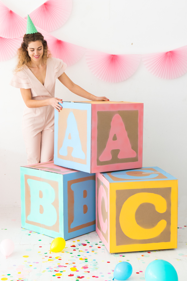 cardboard letter blocks