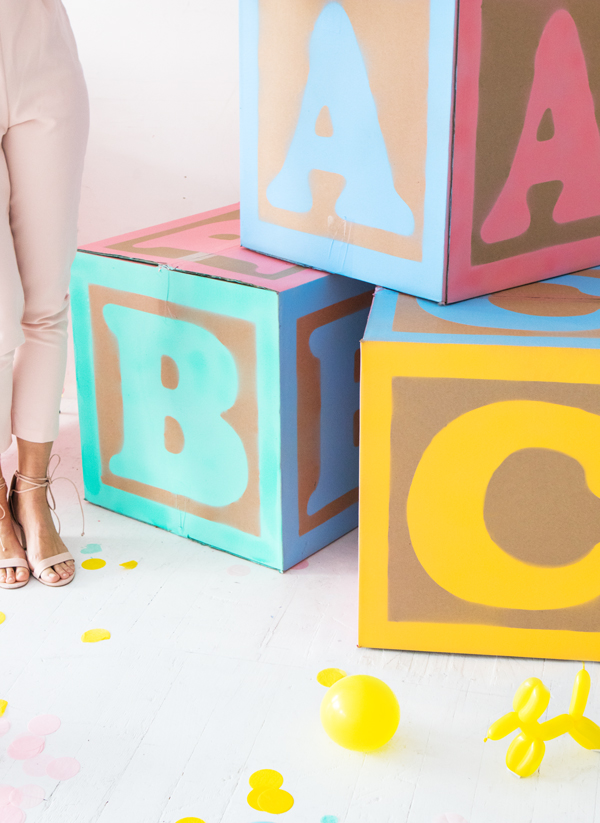 cardboard alphabet blocks