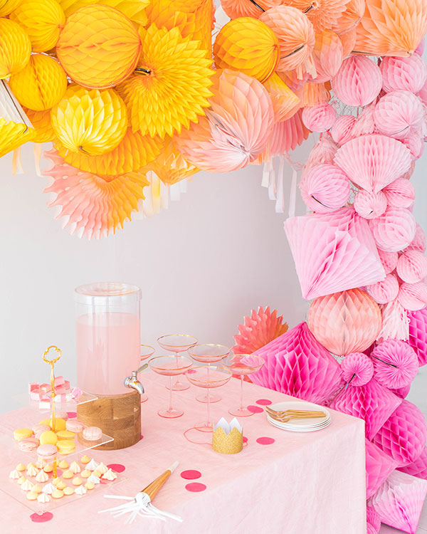 Ombre Honeycomb Waterfall Arch | Oh Happy Day!