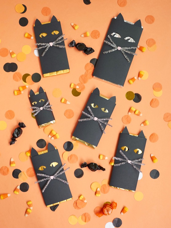 Spooky Eye Black Cat Chocolate Bar Diy