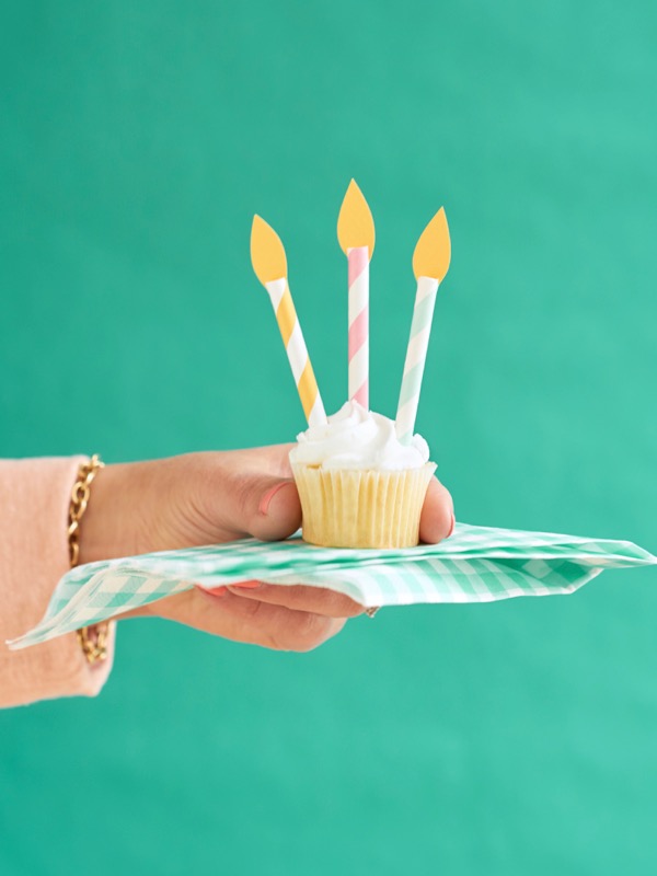 Birthday Candle Cupcake Toppers DIY | Oh Happy Day!