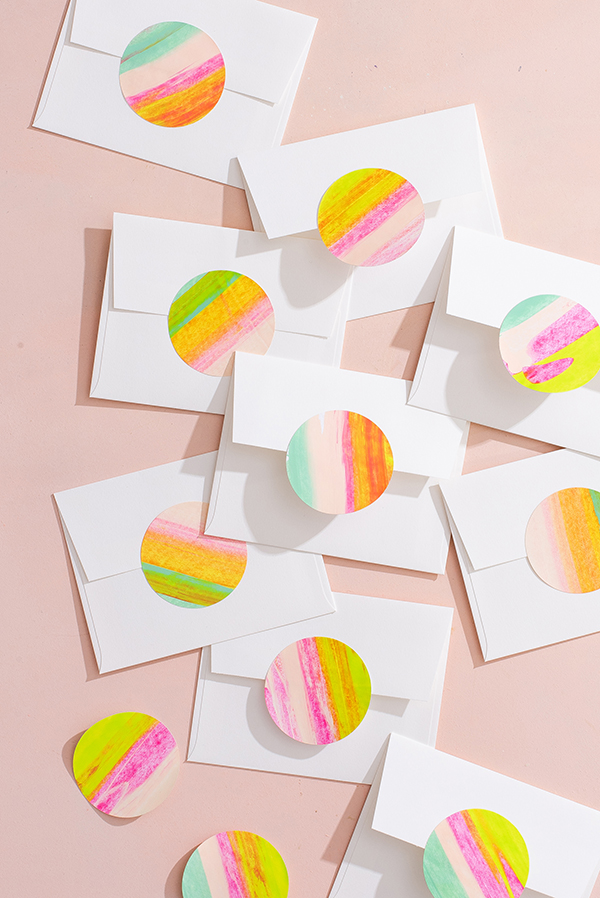 Neon Painted Stickers | Oh Happy Day